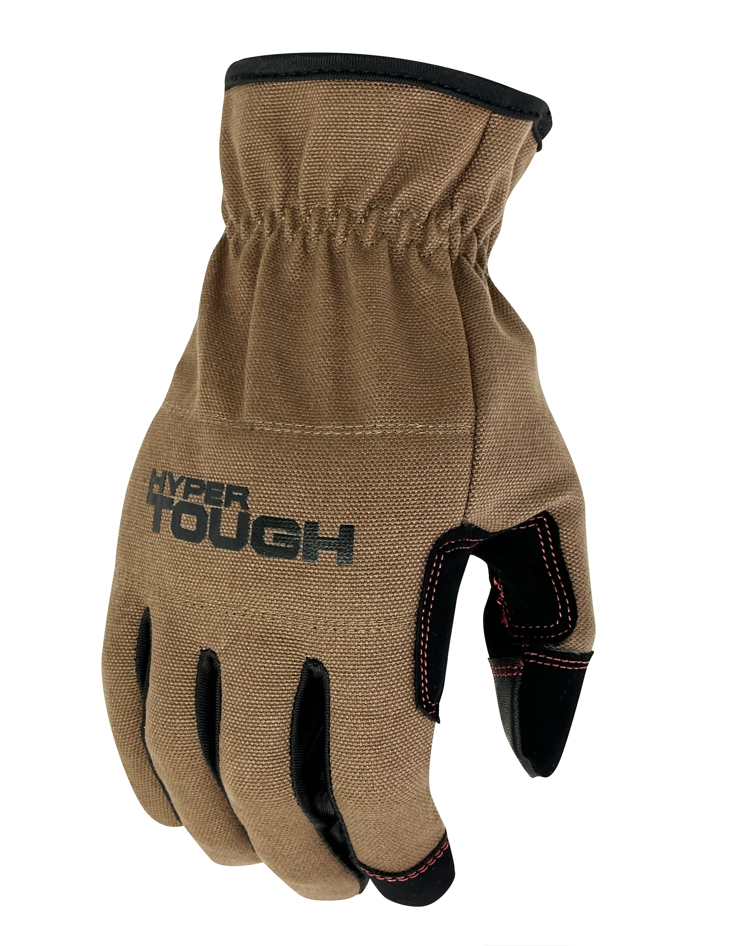 (3 pack) Hyper Tough Cotton Duck Canvas Utility, Unisex Work Gloves, Brown, Medium, HT88981-23