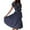 Blue, variant on Odeerbi Dresses For Women 2025 Casual Dresses Erogenous Button Short Sleeve Printing V Neck Lacing Knee-Length Dress (Belt Included) Blue