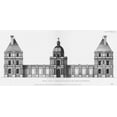 thumbnail image 2 of Blondel, Jacques Francois 32x17 White Modern Wood Framed Museum Art Print Titled - Palais du Luxembourg, Elevation- Entrance, 2 of 4