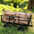 thumbnail image 2 of ROMSWI Garden Cart 880 lb Capacity 4 Cu.Ft 10" Flat Free Tires, Heavy-Duty Steel Utility Wagon with 180 Rotating Handle for Yard and Outdoor Use, 2 of 10