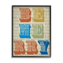 Stupell Industries Be Merry Kitchen Sign Vintage Style Typography Graphic Art Black Framed Art Print Wall Art, Design by Graffitee Studios