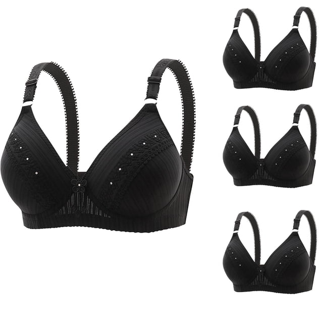 AherBiu 4pc Bralettes for Women with Support Push up Wireless Comfort Bralettes No Padding Everyday Bras