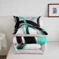 thumbnail image 5 of Homewish Spiral Lines Twin Comforter Sets,Modern Aesthetic Bedding Set,Green Black,Light Gray Reversible,2 Pieces,1 Comforter and 1 Pillowcase, 5 of 7