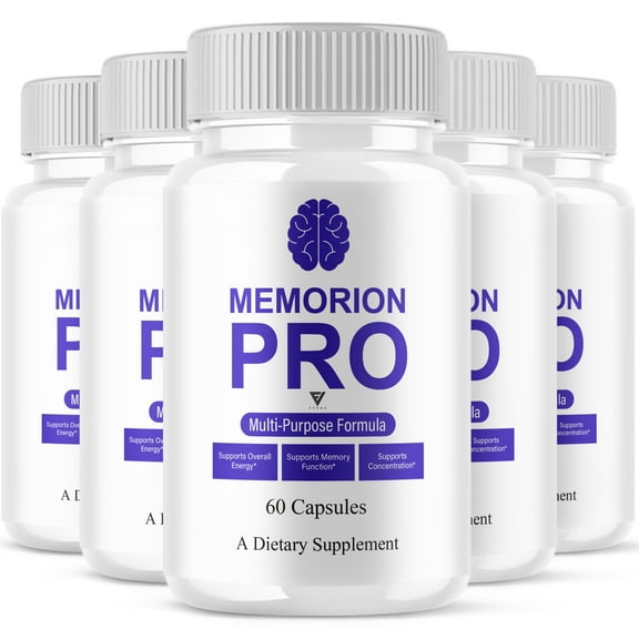(5 Pack) Memorion Pro Brain Health Supplement, MemorionPro Advanced Mind and Focus Support Formula (300 Capsules)