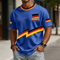 thumbnail image 2 of Soccer Cup 2026 Jersey for Men, Crew Neck Short Sleeve Deutschland Lightning Bolt Graphic Tee with Waffle Knit Texture - Breathable Performance Top for Match Day & Gym Blue XXXXL, 2 of 7