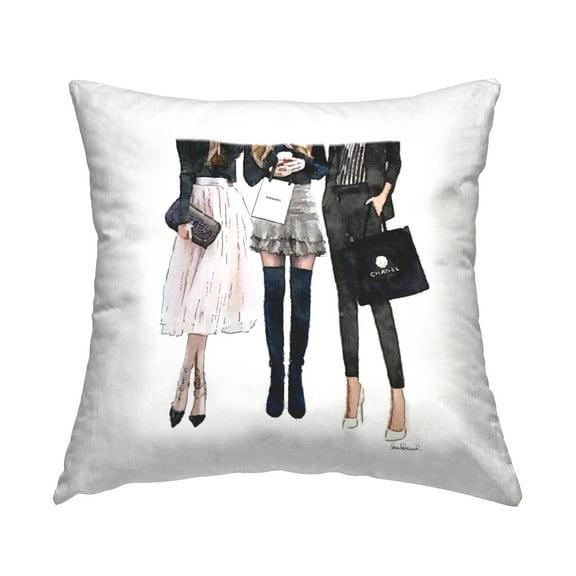 Stupell Industries Fashion Model Girls Glam Upscale Brands Design by Amanda Greenwood Throw Pillow