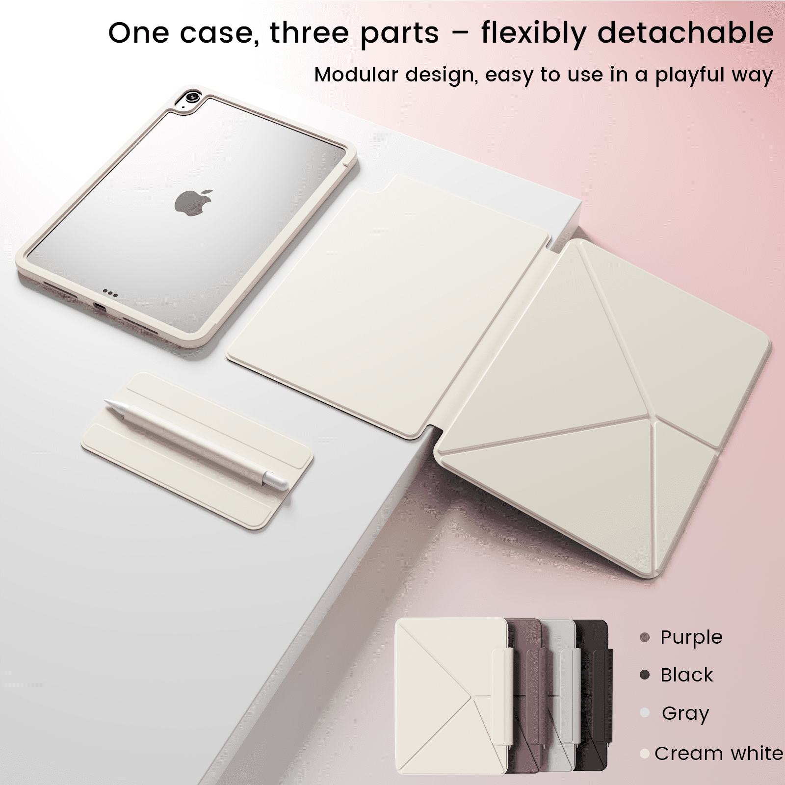 DWPSG Case for iPad (A16) 11th Generation 11 Inch 2025, iPad 10th Generation 10.9 inch 2022 with Pencil Holder, Magnetic attraction New Multi-Fold Protective Tablet Cover,White