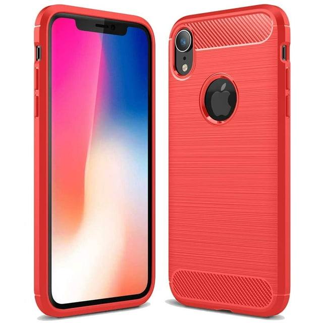 Design Case Compatible With Apple Iphone Xr Cover, Carbon Look Stylish Mobile Phone Cover Shockproof Silicone Protective Cover, Thin Mobile Phone Case Phone Cover Bumper Soft Skin, Scratch-Resistant