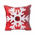thumbnail image 1 of Rojo de lentejuelas copo de nieve Reno letra patrón sofá decoración del hogar fundas de almohada de coche funda de almohada suave funda de almohada 40x40cm kenally JR0775-01, 1 of 7