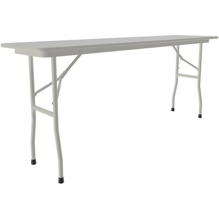 Pemberly Row18"W x 72"D Melamine Top Folding Table in Gray Granite