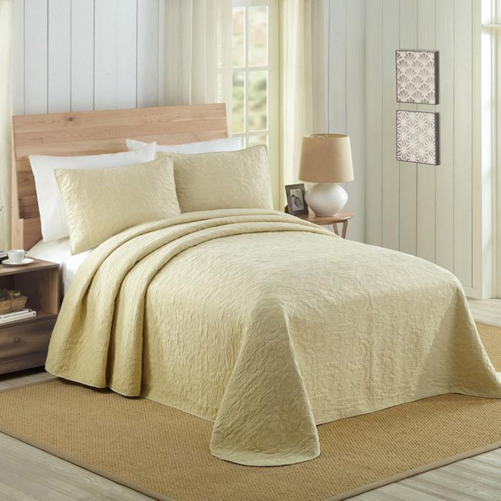 Better Homes & Garden Solid Cotton Stone Bedspread