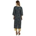 thumbnail image 4 of Moomaya Kurti Ligne A en Rayonne à Manches 3/4 Tunique Imprimée en Rayonne Robe Kurta Ethnique pour Femmes, 4 of 7