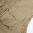 thumbnail image 4 of BXINGOHAI Mens Work Vest Lightweight Zip Up Sleeveless Jackets big and tall vest Hiking Fishing Travel Photo Vest with zip Pockets Today Khaki,L, 4 of 6