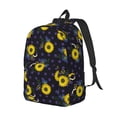 thumbnail image 6 of Easygd Sunflowers Canvas Backpack: Stylish, Lightweight, and Versatile with Large Capacity and Adjustable Straps –, 6 of 7