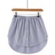 thumbnail image 4 of Adjustable Layering Striped Fake Top Lower Sweep Skirt A-Line Half Length Mini Skirt Hemline Shirt Extender for Women blue stripes 5XL, 4 of 4
