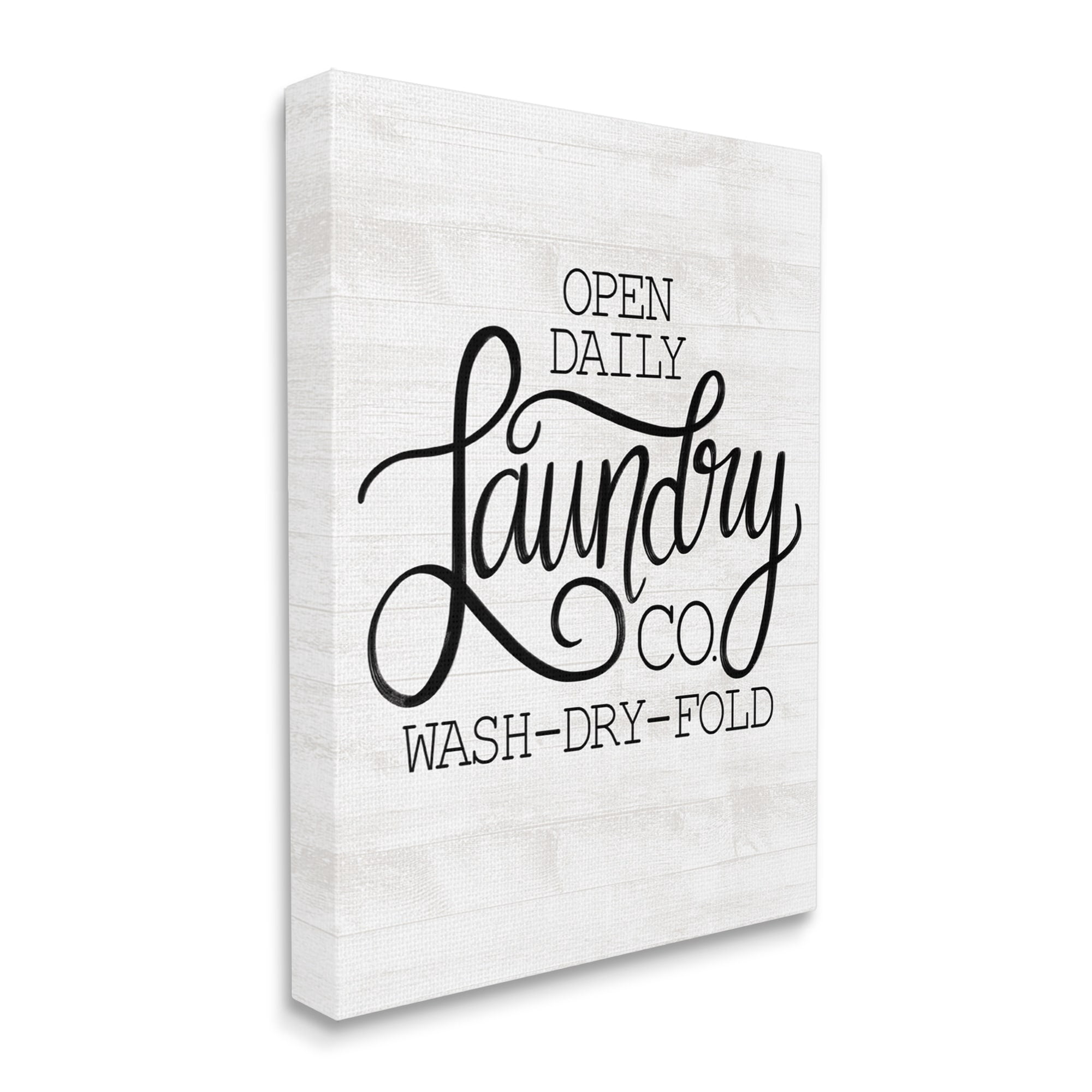 Stupell Industries Laundry Co Farmhouse Bathroom Typography Painting Gallery Wrapped Canvas Print Wall Art