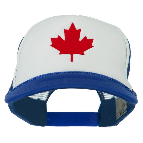 Canada's Maple Leaf Embroidered Foam Front Mesh Back Cap - Royal White OSFM