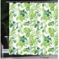 thumbnail image 3 of Ambesonne Leaf Shower Curtain, Island Ocean Beachy Artwork, 69"Wx84"L, Lime Green, 3 of 4
