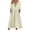 Beige, variant on Women's Cotton Linen Dress Summer Midi Dresses with Pockets 2023 Spring Summer Casual 3/4 Sleeve Midi Dress,Trendy Elegant Plain Beach Dress