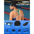 thumbnail image 3 of Gafas de natación y gorro de natación AzureWings 7 en 1 para hombre y mujer, 3 of 8