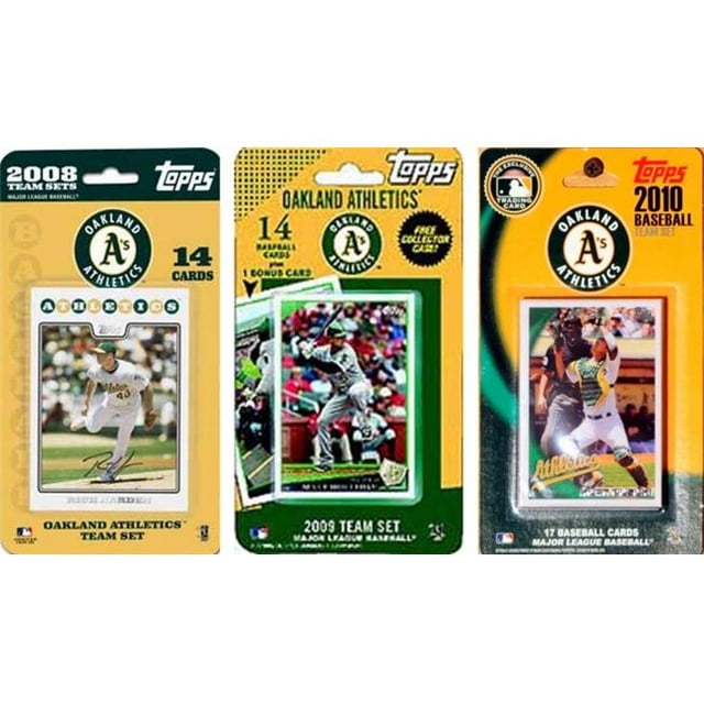C & I Collectables AS3TS MLB Oakland Athletics 3 Ensembles de Cartes à Collectionner sous Licence