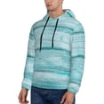 thumbnail image 3 of Naloa Teal Turquoise Wood Men's Casual Hooded Collar Drawstring Hoodies Pullover Sweatshirts Casual Long Sleeve Shirts-Small, 3 of 7
