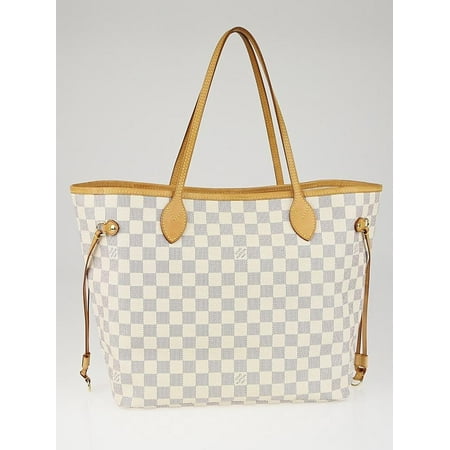 Neverfull Tote Mm Azur 870458 White Canvas Shoulder