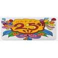thumbnail image 1 of 25th Birthday Kitchen Mat, Cartoon Styled Composition with Floral Details Swirls and Balloons Print, Plush Decorative Kitchen Mat with Non Slip Backing, 47" X 19", Multicolor, by Ambesonne, 1 of 1