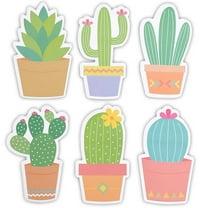 Paper Junkie Cactus Sticky Notes for Teacher Supplies, Cute Office Supplies & Cactus Desk Accessories - 2.75 x 4.5 in, Multicolor, 6-Pack