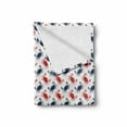 thumbnail image 2 of Crabs Soft Flannel Fleece Throw Blanket, Sea Animals Theme Crabs on the White Background with Vintage Style Pattern Print, Cozy Plush for Indoor and Outdoor Use, 50" x 60", Blue and Red, by Ambesonne, 2 of 6