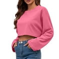 thumbnail image 2 of PFRNLF Cropped Sweatshirts for Women Summer Oversized Long Sleeve Crewneck Pullover Crop Tops, 2 of 9