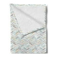 thumbnail image 2 of Chevron Soft Flannel Fleece Throw Blanket, Colorful Pattern Folklore Arrangement in Warm Colors, Cozy Plush for Indoor and Outdoor Use, 50" x 70", Multicolor, by Ambesonne, 2 of 5