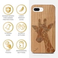 thumbnail image 4 of Case Yard Wooden Case Outside Soft TPU Silicone, Slim Fit Shockproof Wood Protective Phone Cover for Girls Boys Men and Women, Supports Wireless Charging Giraffe Design case for iPhone-8-Plus, 4 of 7