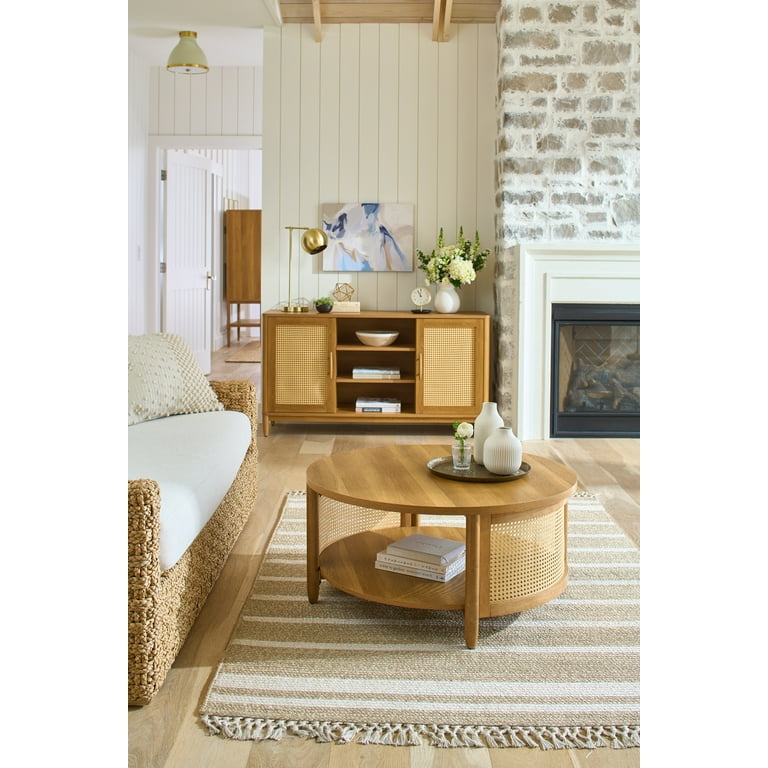 Coffee table with caning deals