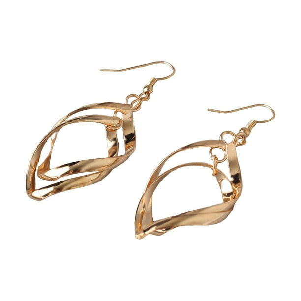 Jumpingount 1 par de pendientes colgantes, joyería sencilla para mujer, ropa de moda, suministro a juego, decoraciones para mujer, pendientes de aleación Ropa, zapatos y accesorios Miscelánea Oro Jumpingount AP009639-01