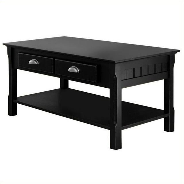Pemberly Row Table Basse en Bois Massif en Noir