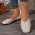 thumbnail image 4 of Square Toe Ballet Flats for Women Soft Leather Shoes Slip On Loafer Flats Comfortable Casual Dress Shoes Women's Casual Soft Soled Loafers, 4 of 9
