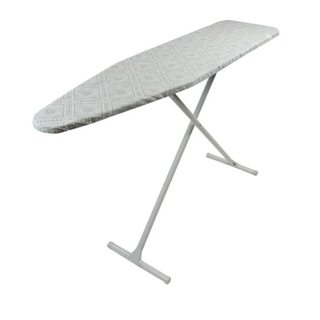 Mainstays T-Leg Ironing Board, Grey Diamond Tile (Best Over The Door Ironing Board)