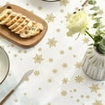 thumbnail image 3 of Christmas Tablecloth 60×84 Inch Oval, Golden Snow Trees Washable Table Cover for Party Picnic Dinner Decor, 3 of 5