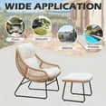 thumbnail image 5 of Tappio 2 Person Wicker Papasan Egg Chair, Outdoor Patio Basket Lounge Chair Indoor Oversized Egg Lounger with Thick Cushion for Living Room Bedroom Balcony Porch, Beige, 5 of 9