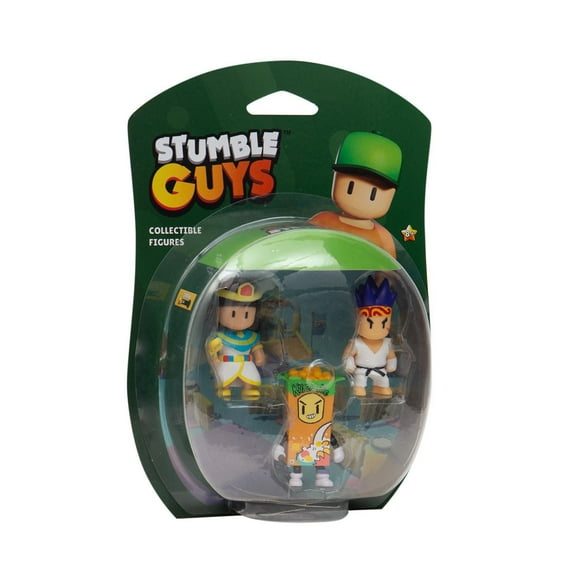 Figurines à collectionner Stumble Guys en paquet de 3 – Cleopatra, Sensei Firefist, Cereal Killer