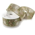 thumbnail image 1 of Ribbon Traditions Pinecones Natural Burlap Wired Ribbon 2 1/2" by 25 Yards, 1 of 4