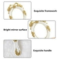 thumbnail image 3 of TuseyRxln Handheld Mirror Vanity Makeup Mirror Travel Princess Metal Cosmetic Mirror Portable Embossed Mirrors Decorative White, 3 of 5