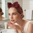 thumbnail image 2 of Unique Bargains 1 Pc Fashion Plush Wide Side Knot Bow Headwrap for Women 7.28"x3.15" Red, 2 of 3