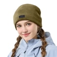 thumbnail image 2 of ZHOGXU Winter Knitted Hat For Women Solid Color Elastic Thickened Warm Comfortable Caps For Autumn Winter Daily Wear Army Green One Size, 2 of 6