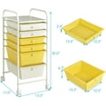 thumbnail image 2 of BOBOKY  6 Storage Drawer Cart Rolling Organizer Cart for Tools Scrapbook Paper Home Office School Multipurpose Mobile Utility Cart (Beige & Yellow), 2 of 9