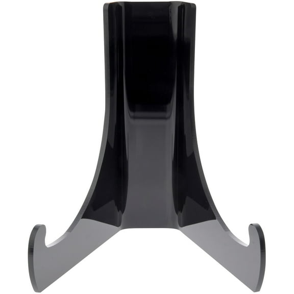 Plymor Black Acrylic Flat Back Easel with Deep Support Ledges, 4.5" H x 3.75" W x 4" D