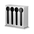 thumbnail image 2 of Spoon Storage Box Utensil Dispenser Container Stainless Steel Cutlery Organizer Table Cutlery Dispenser for Countertop Dining Room Kitchen 4 Compartment, 2 of 8