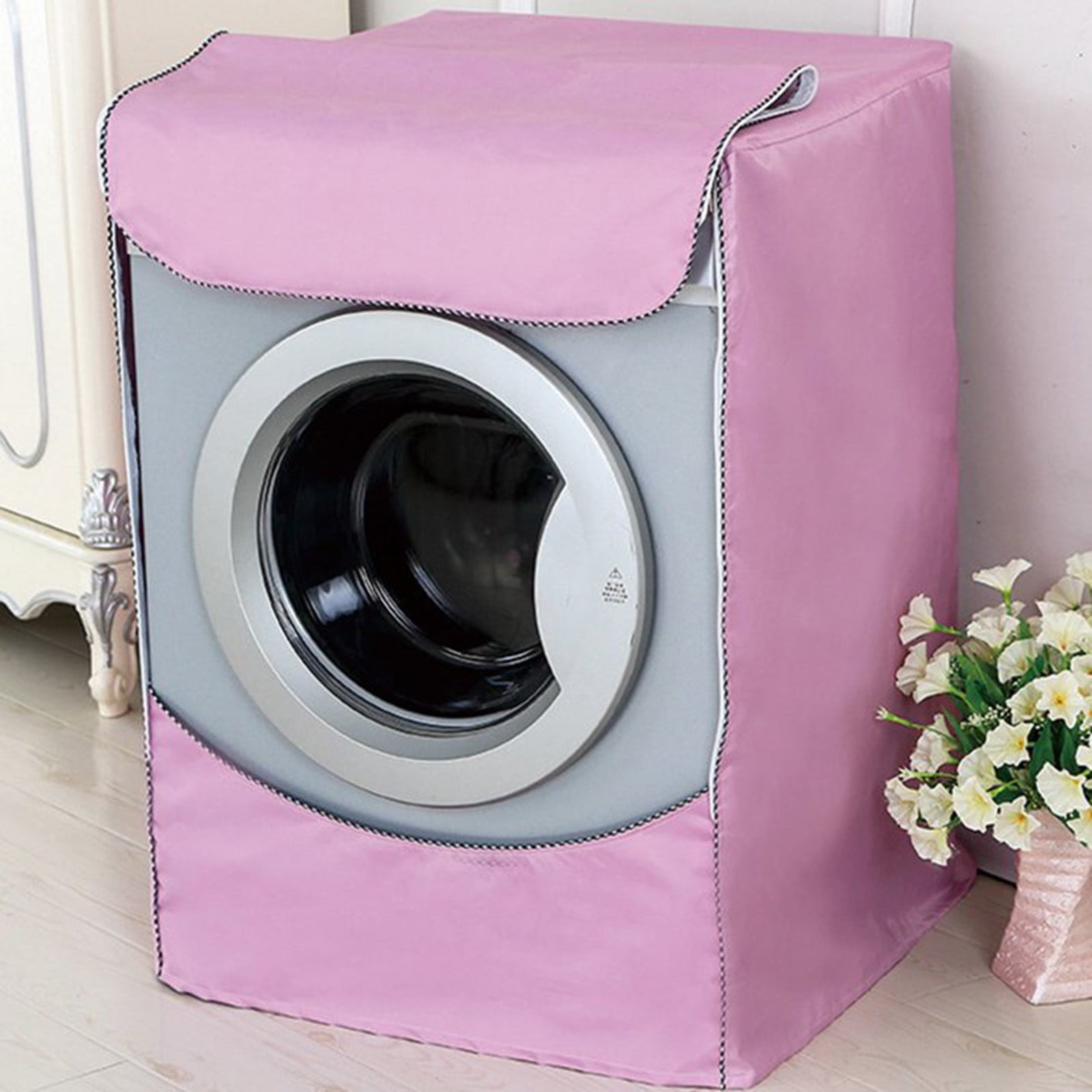 SLUOHZXI 1Pack Washer and Dryer Covers, Portable Washer Cover with Zipper Design Dustproof Waterproof Laundry Covers for Washer and Dryer, Washing Machine Cover Fit for Most Top Load Machine(Pink)