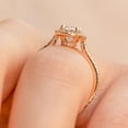 thumbnail image 4 of Cora Jewellery 1.32CT Oval Moissanite Halo Engagement Ring For Women , 14K Rose Gold, 4 of 7